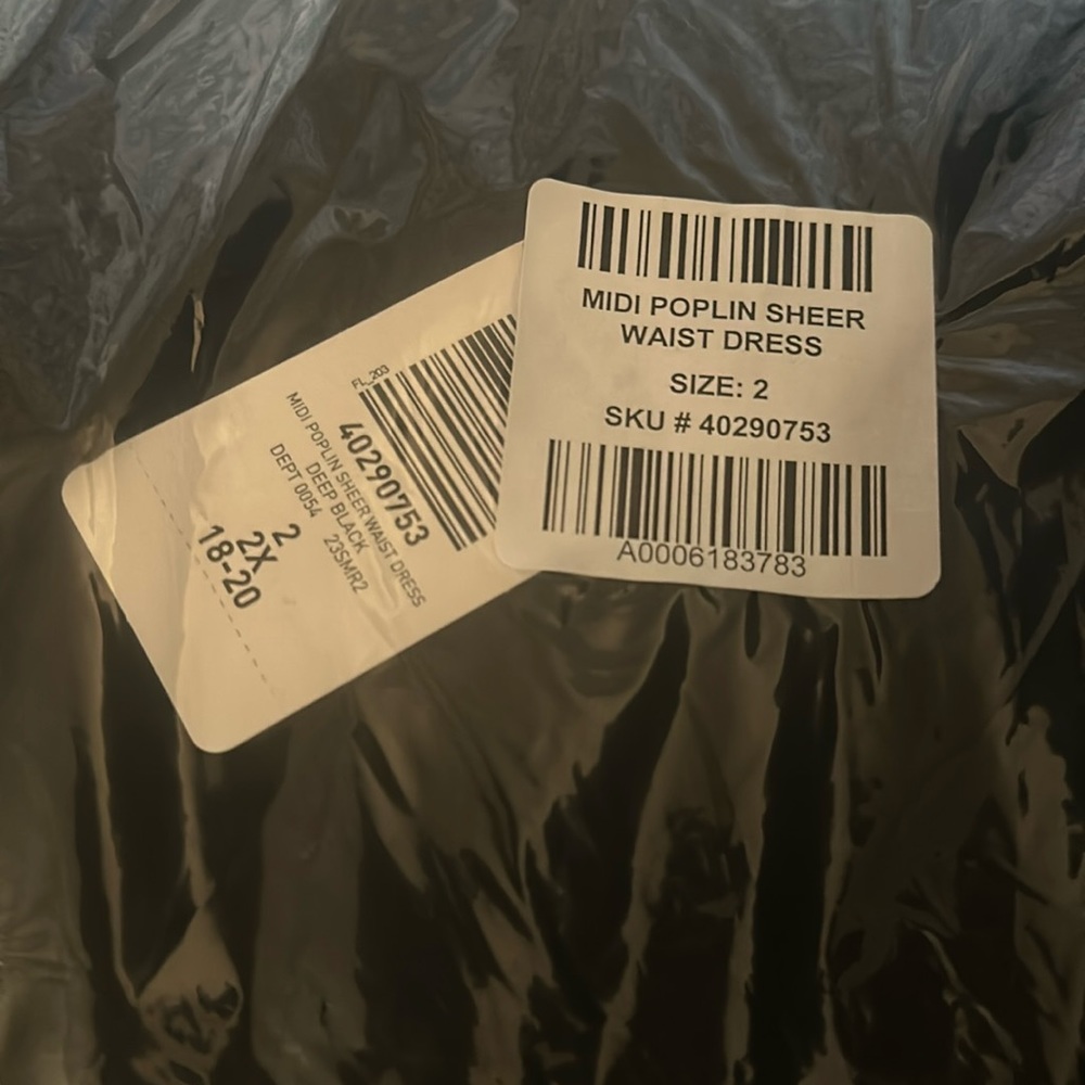 Torrid Midi Poplin Sheer Waist Dress size 2 black 18-20 - Picture 4 of 5